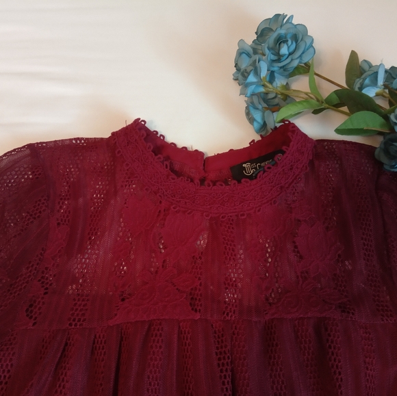 Lace Berry Babydoll Top Blouse - Picture 2 of 4